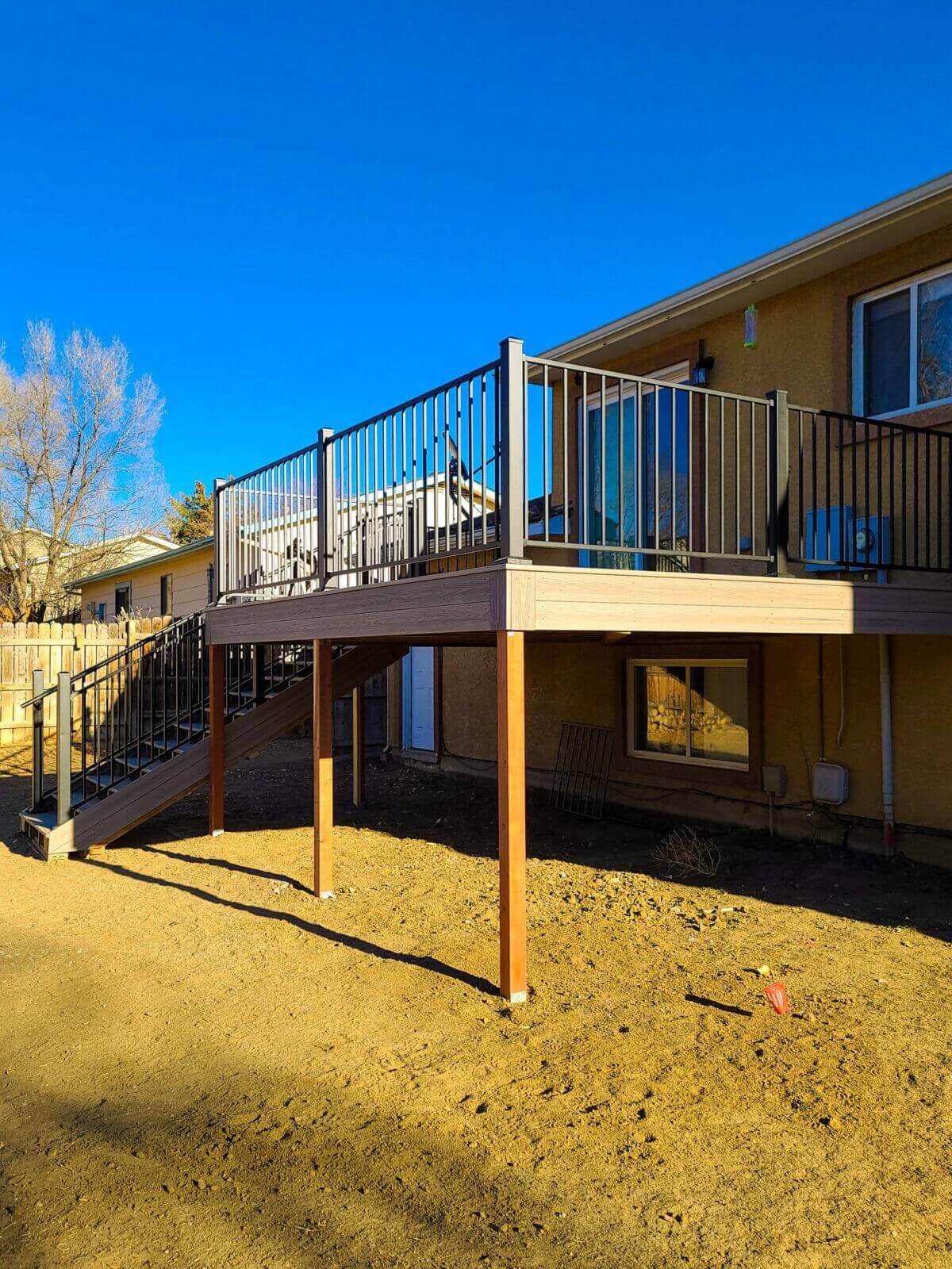 Deck with metal railings in Peyton