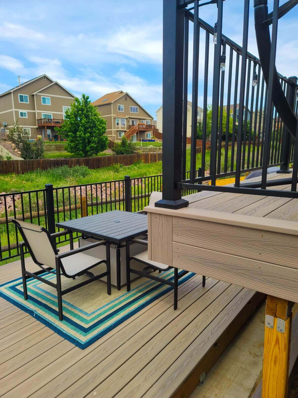 Pergola over stone patio in Peyton